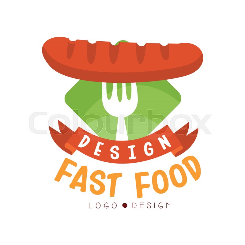 800x800 Fast Food Logo Design, Badge With Stock Vector Colourbox