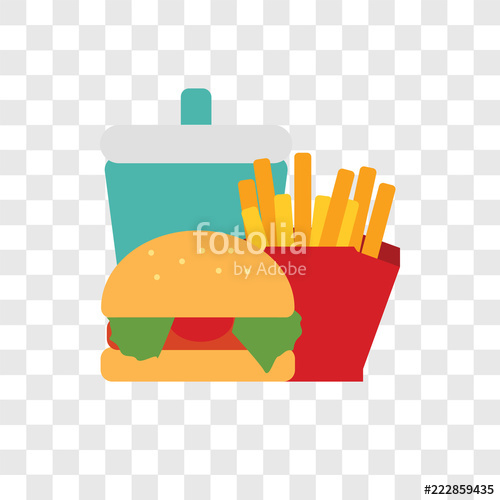 500x500 Fast Food Vector Icon Isolated On Transparent Background, Fast