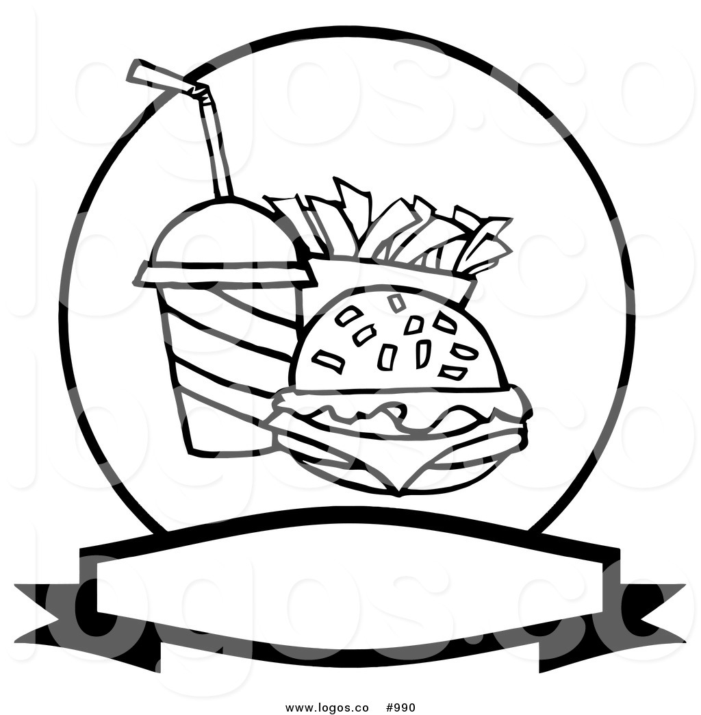 1024x1044 Royalty Free Black And White Fast Food Vector Logo