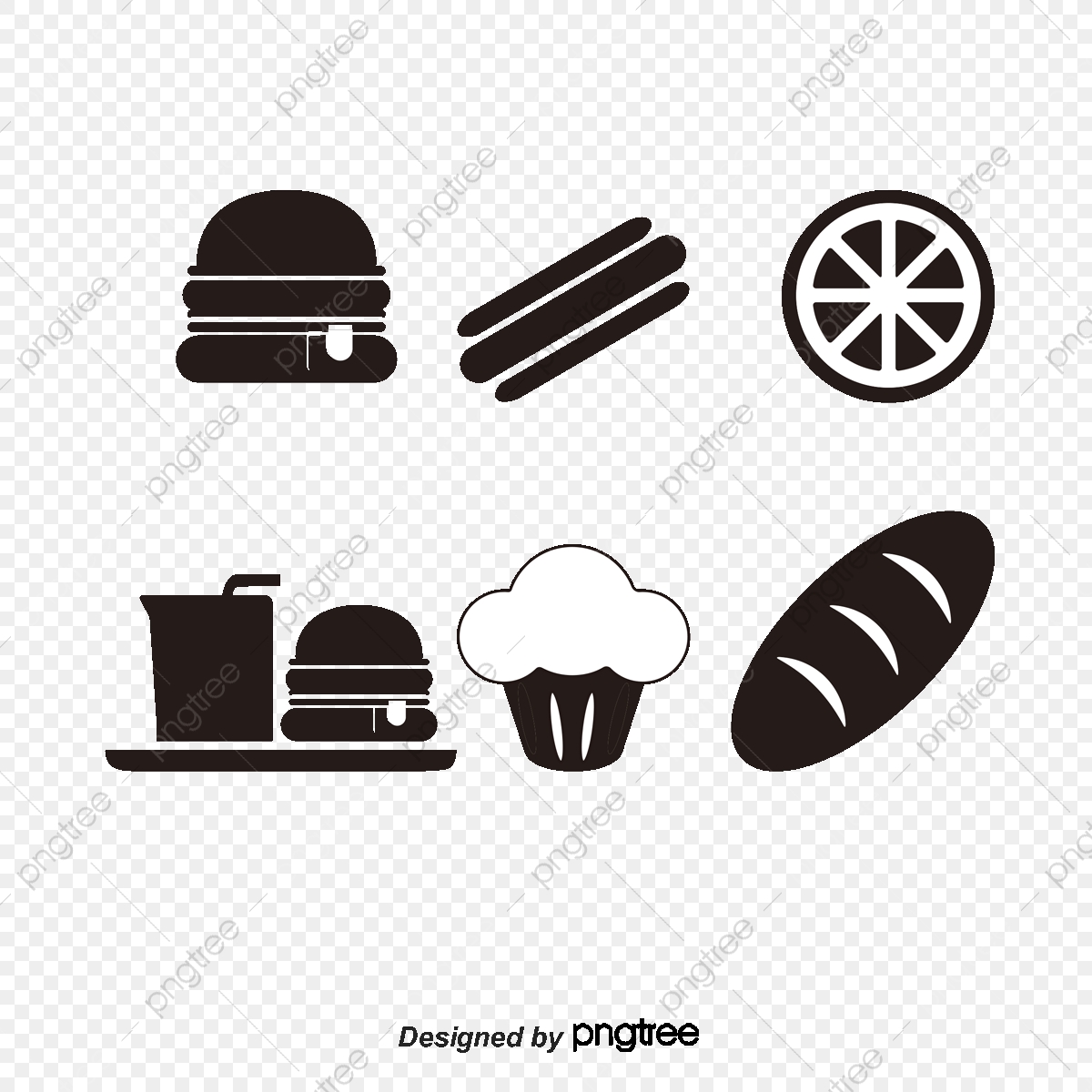 1200x1200 Black And White Western Fast Food Logo, Black Vector, Food Vector