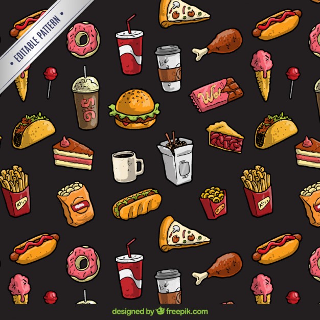 626x626 Fast Food Pattern Vector Free Download