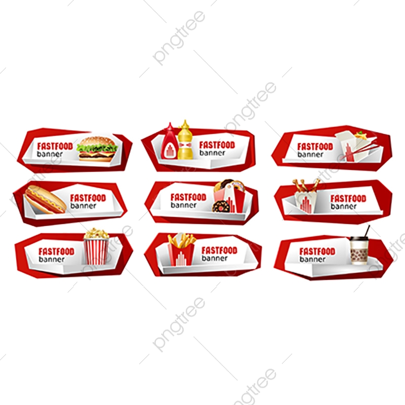 800x800 Set Of Fast Food Vector Banners, Banner, Food, Fast Png And Vector