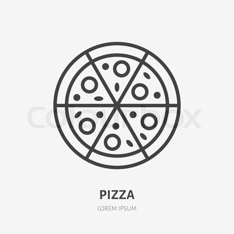 800x800 Pizza Flat Line Icon Vector Thin Sign Stock Vector Colourbox