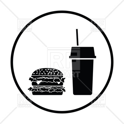 400x400 Thin Circle Design Of Fast Food Icon Vector Image Of Food
