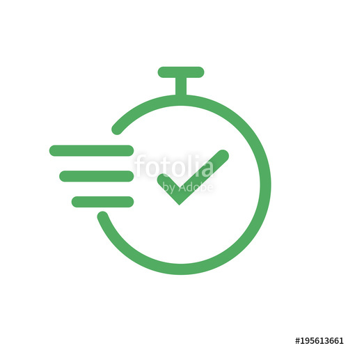 500x500 Time Icon Fast Time Vector Icon On White Background Outline