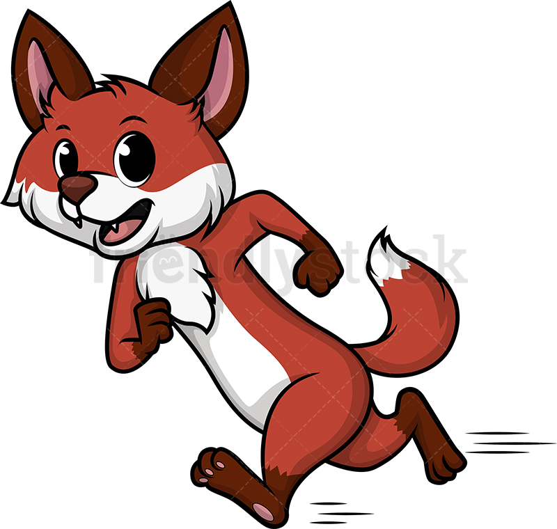 800x760 Fox Running Fast Cartoon Clipart Vector