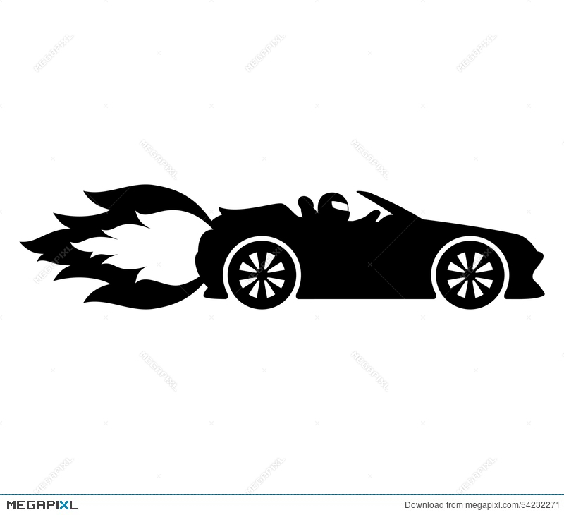 800x730 Vector Sign Fast Car Illustration