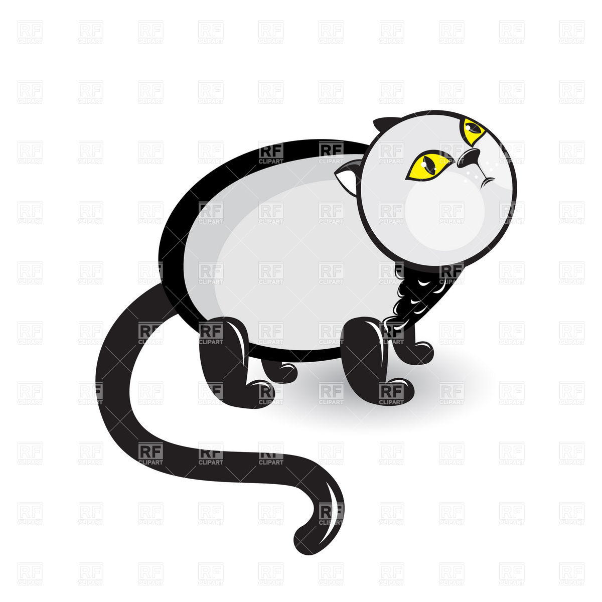 1200x1200 Grey Fat Cat Vector Image Of Plants And Animals Dvarg