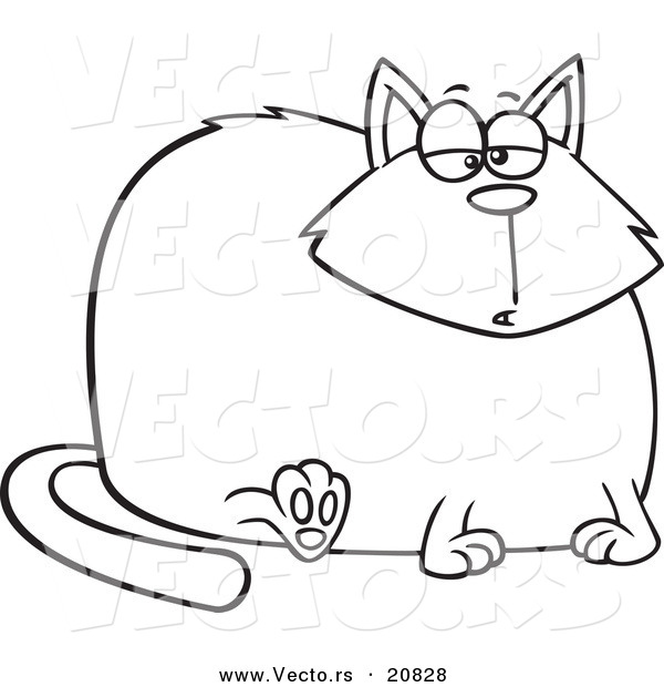 600x620 Vector Of A Cartoon Really Fat Cat