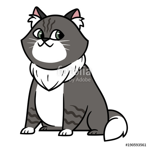 500x500 Cartoon Fat Cat Vector Illustration Stock Image And Royalty Free