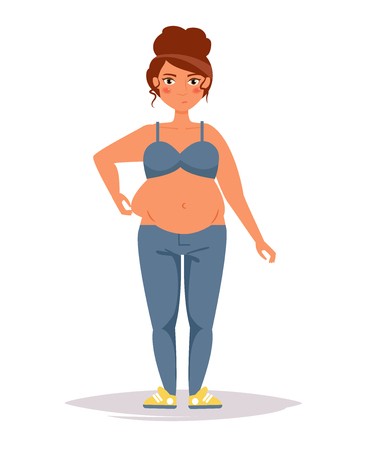 Fat Woman Vector Cartoon Isolated Art On White Background Flat 369x450 Fat Woman Vector Cartoon Isolated Art On White Background Flat