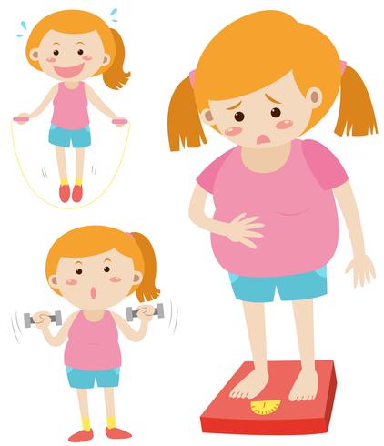 Fat Woman On Scale And Thin Woman Exercising 422x490 Fat Woman On Scale And Thin Woman Exercising