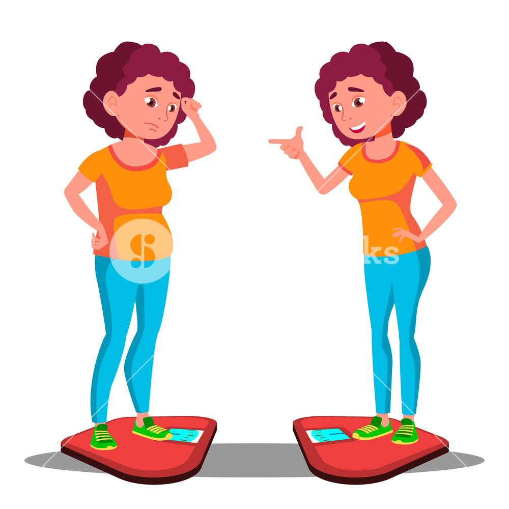 Sad Young Fat Girl On The Scales, Happy Slim Girl On The Scales 1000x1000 Sad Young Fat Girl On The Scales, Happy Slim Girl On The Scales