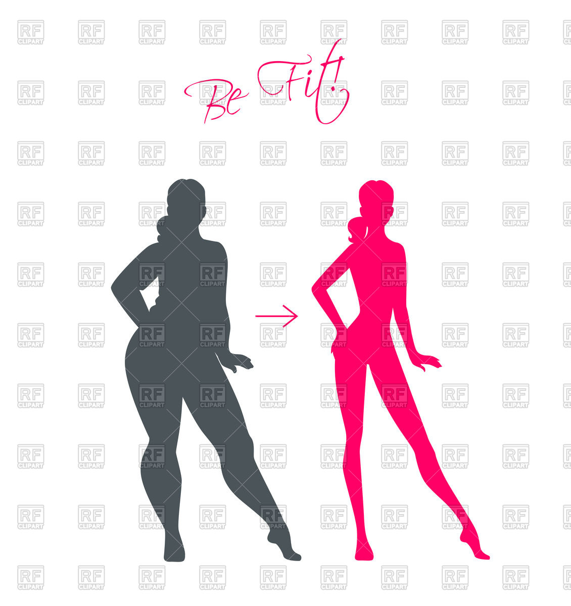 Slim And Fat Girl Silhouettes Vector Image Of Beauty, Fashion 1130x1200 Slim And Fat Girl Silhouettes Vector Image Of Beauty, Fashion