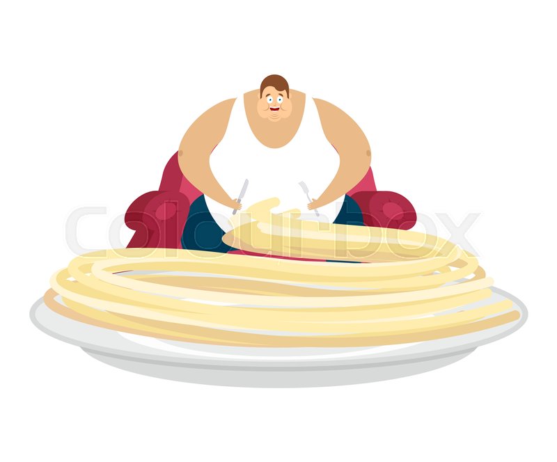 Fat Guy Is Sitting On Chair And Pasta Stock Vector Colourbox 800x664 Fat Guy Is Sitting On Chair And Pasta Stock Vector Colourbox