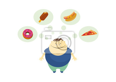 Fat Guy Thinks About Food Vector Fat Man On A White Background 400x283 Fat Guy Thinks About Food Vector Fat Man On A White Background