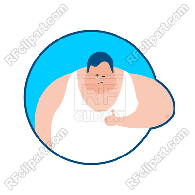 Fat Guy Thumbs Up And Winks Emoji Vector Image Of People 400x400 Fat Guy Thumbs Up And Winks Emoji Vector Image Of People