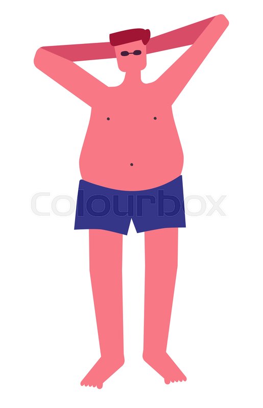 Summertime Fat Guy In Trunks And Stock Vector Colourbox 515x800 Summertime Fat Guy In Trunks And Stock Vector Colourbox