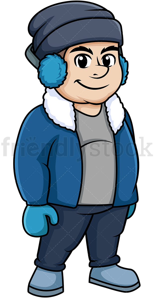 Fat Guy Dressed For Winter Cartoon Clipart Vector 620x1200 Fat Guy Dressed For Winter Cartoon Clipart Vector