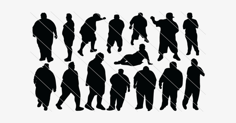 820x430 Fat Man Silhouette Vector Graphics
