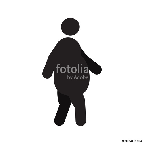 500x500 Fat Man In Side View Silhouette Icon Stock Image And Royalty Free