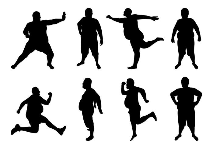 700x490 Set Of Fat Guy Silhouettes
