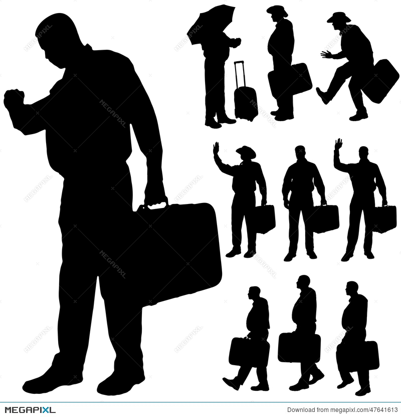 800x830 Vector Silhouette Of A Fat Man Illustration