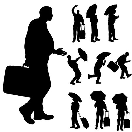 450x450 Vector Silhouette Of A Fat Man On A White Background Royalty