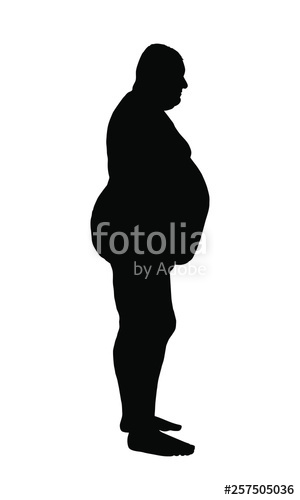 300x500 Fat Man Silhouette Vector Illustration Stock Image And Royalty