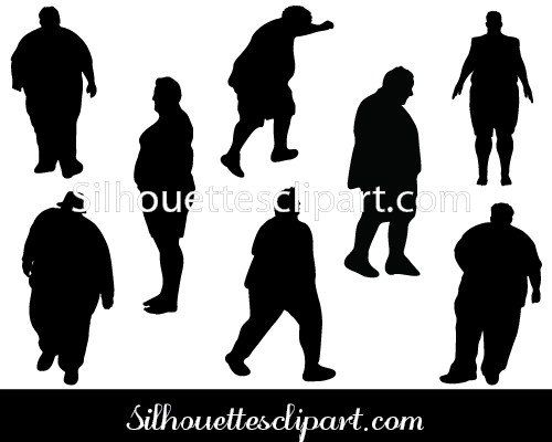 500x400 Fat Man Silhouette Vector People Vector Graphics Silhouette