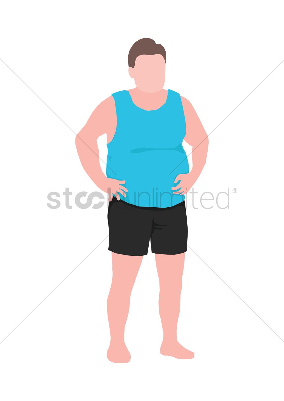 Fat Man Vector Image 919x1300 Fat Man Vector Image