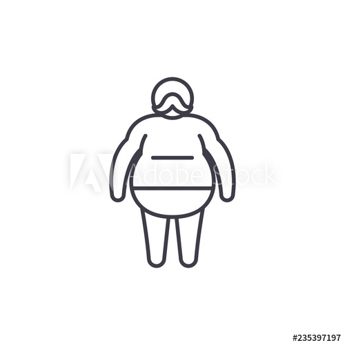 Fat Man Line Icon Concept Fat Man Vector Linear Illustration 500x500 Fat Man Line Icon Concept Fat Man Vector Linear Illustration
