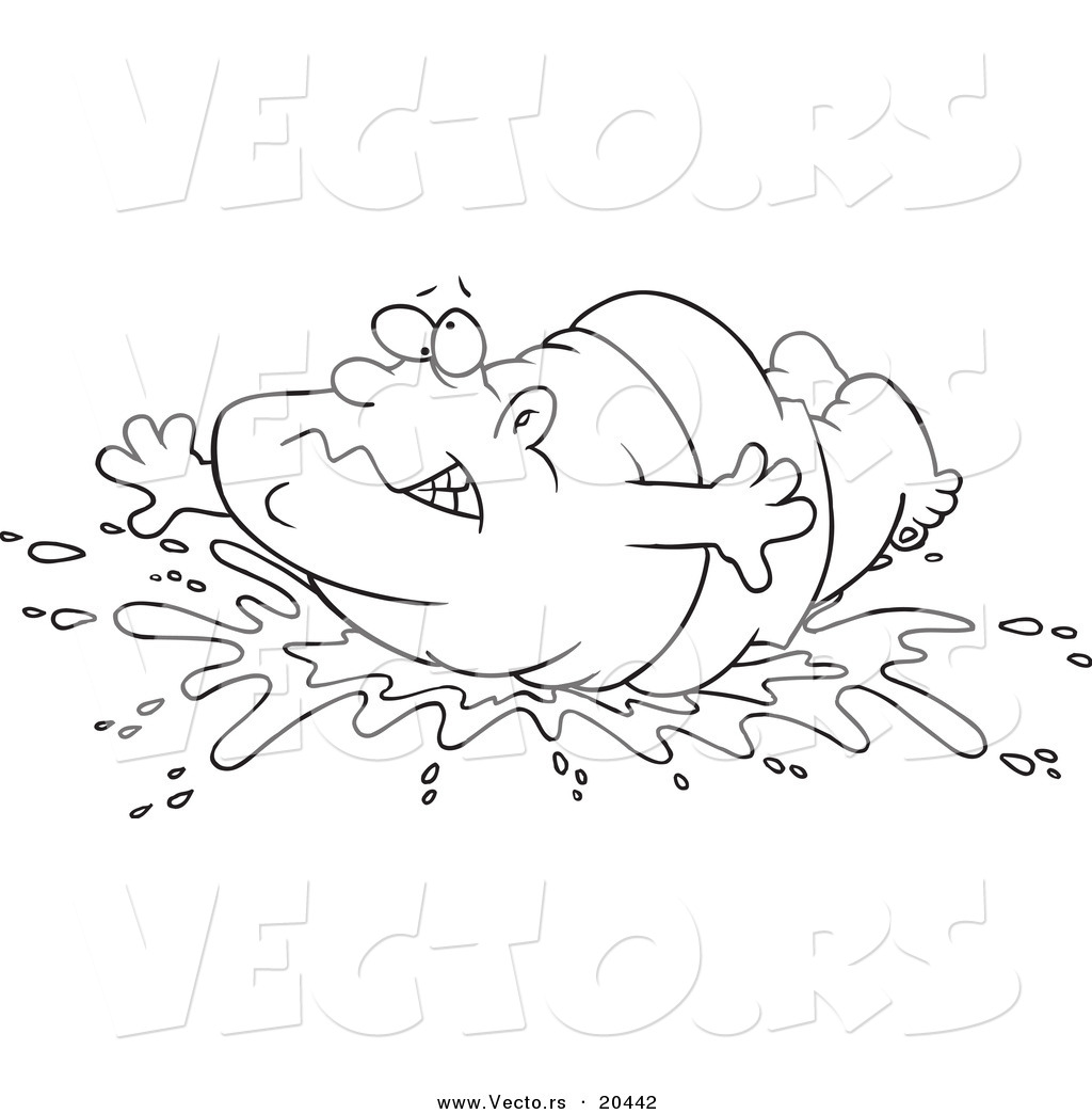 Vector Of A Cartoon Fat Man Doing A Belly Flop 1024x1044 Vector Of A Cartoon Fat Man Doing A Belly Flop