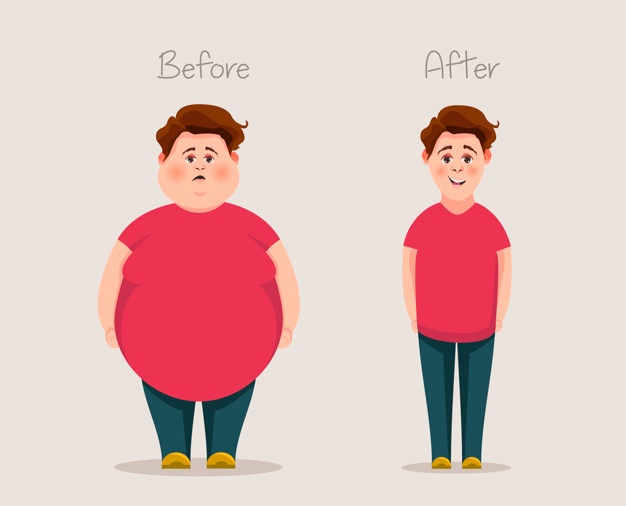 626x506 Fat And Skinny Guys Vector Premium Download