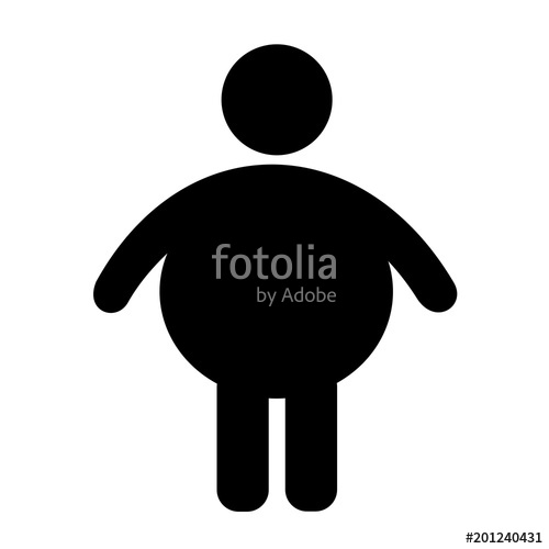 500x500 Vector Symbol Of Fat And Obese Person Overweight Man Has