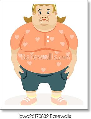 292x382 Fat Woman Vector Flat Illustration, Art Print Barewalls Posters