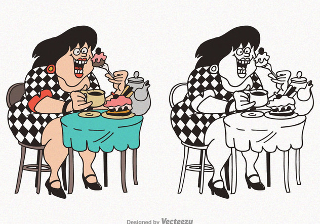 632x443 Free Cartoon Fat Woman Vector Illustration Free Vector Download