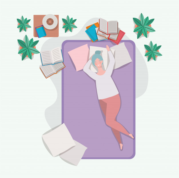 626x625 Young Fat Woman Relaxing In Mattress In The Bedroom Vector Free