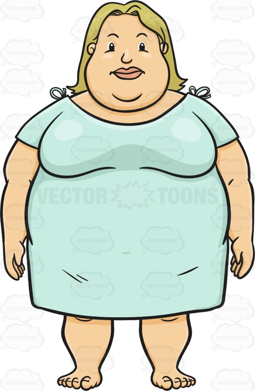 522x800 Fat Cartoon Lady Group With Items