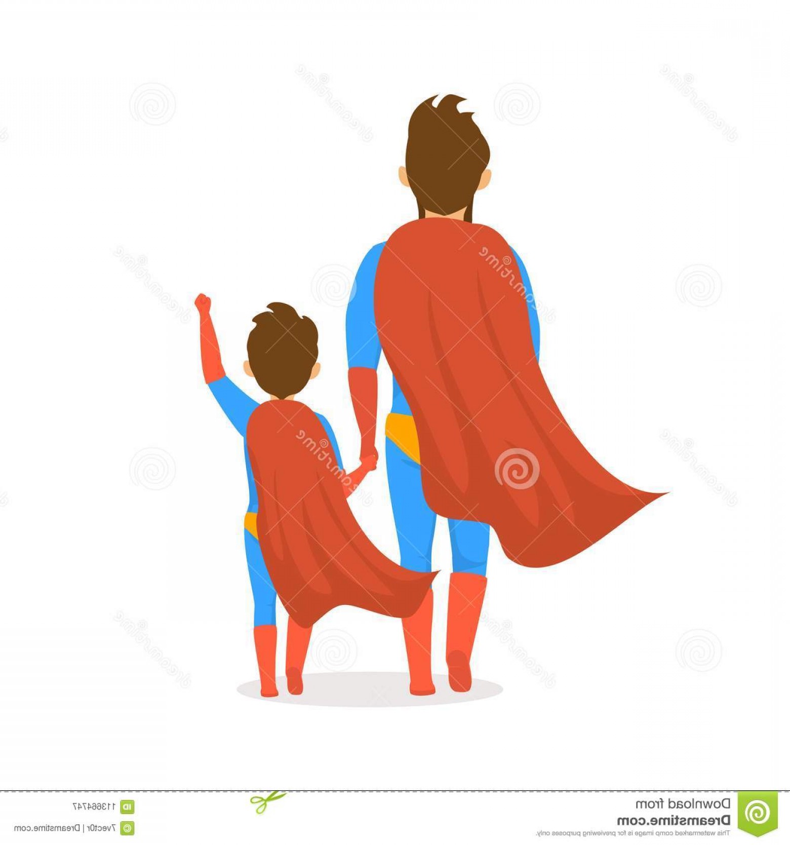 1560x1668 Fathers Day Isolated Vector Illustration Cartoon Backside View