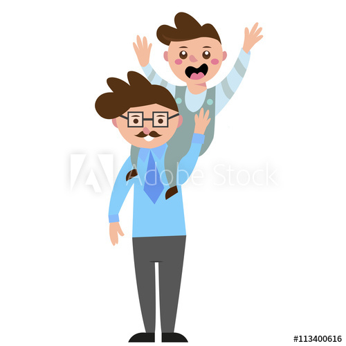 500x500 Father And Son, Vector, Fathers Day, Having Fun, Son And Father
