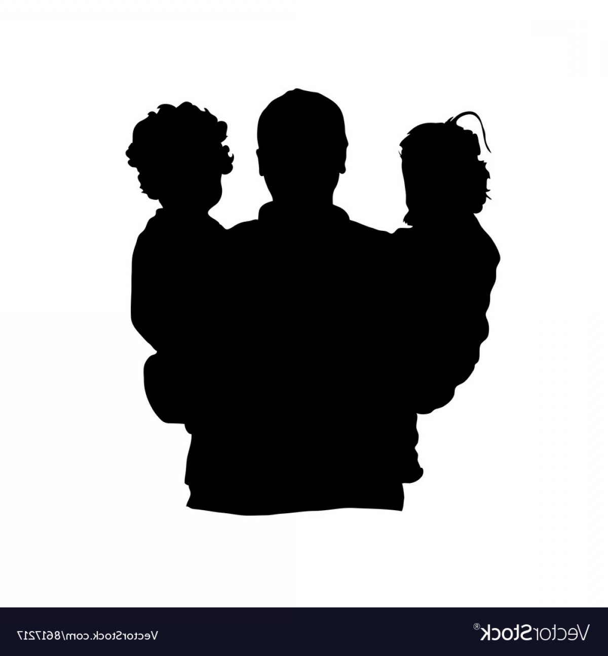 Father With Children Silhouette Vector Cultracing 1200x1296 Father With Children Silhouette Vector Cultracing