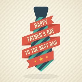 284x284 Happy Father's Day Vector Card With Necktie