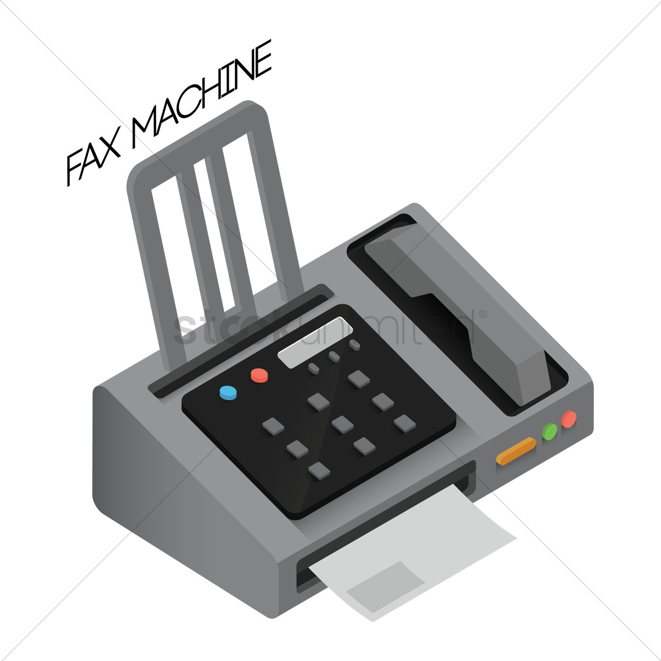Fax Machine Vector Image 1300x1300 Fax Machine Vector Image