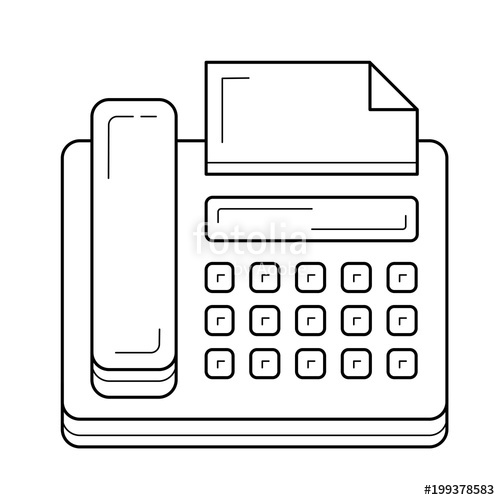 Fax Machine Vector Line Icon Isolated On White Background Fax 500x500 Fax Machine Vector Line Icon Isolated On White Background Fax