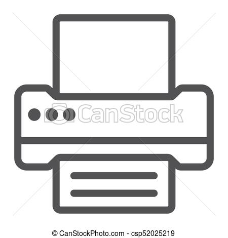 450x470 Printer Line Icon, Web And Mobile, Fax Sign Vector Graphics