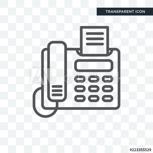 500x500 Telephone With Fax Vector Icon Isolated On Transparent Background