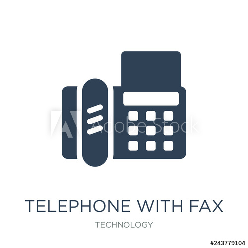 500x500 Telephone With Fax Icon Vector On White Background, Telephone