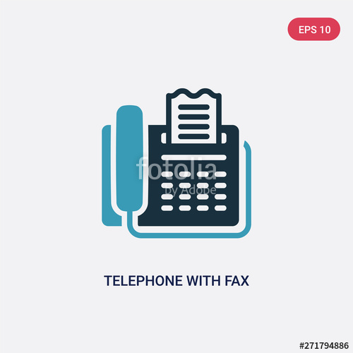 500x500 Two Color Telephone With Fax Vector Icon From Technology Concept