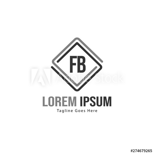 500x500 Initial Fb Logo Template With Modern Frame Minimalist Fb Letter